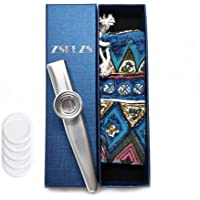 Los mejores  - Kazoo de metal con una hermosa caja de regalo- mini instrumento musical para niños y adultos (plata)
